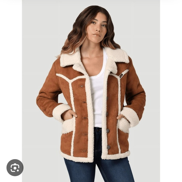 Wrangler Jackets & Blazers - Women's Wrangler Brown Shearling Jacket